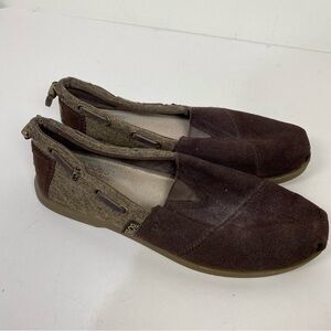 Bobs memory foam brown slip on classic flats